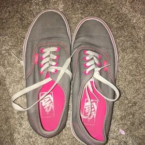 Hot pink and grey vans